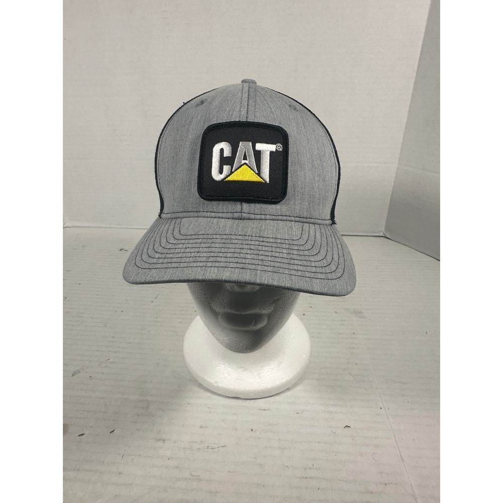 CAT Caterpillar Richardson 112 Trucker Hat Grey Black Mesh Snapback Logo‎ Cap